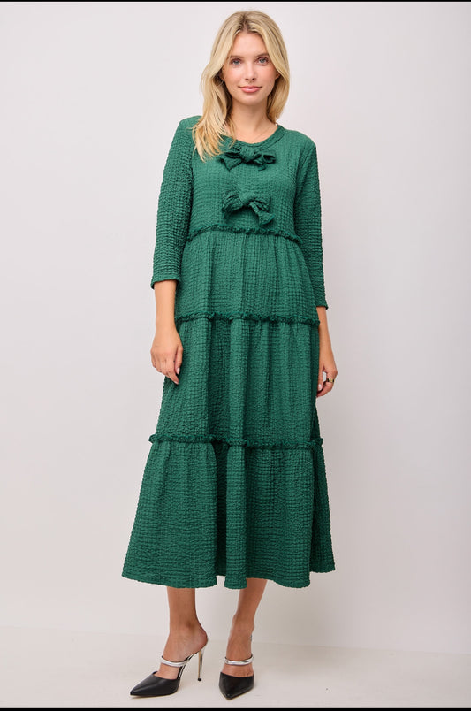 PLUS Bow Front Midi Dress