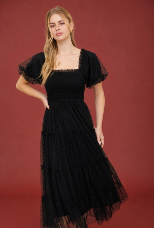 Black Polka Dot Tulle Dress