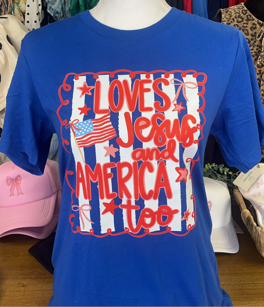 Loves Jesus & America Tee