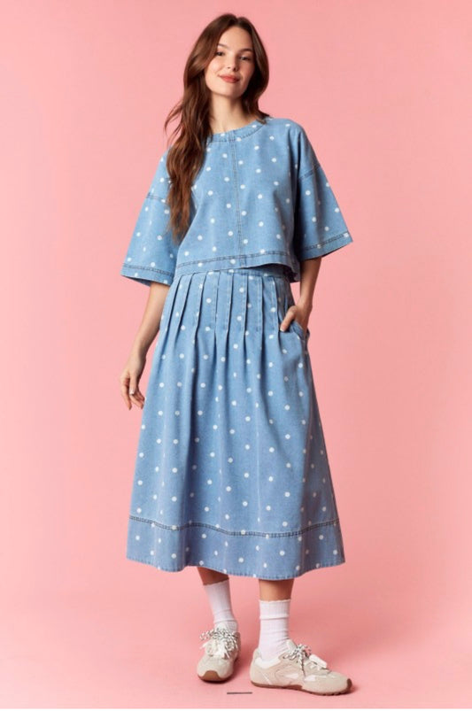 Polka Dot Denim Set