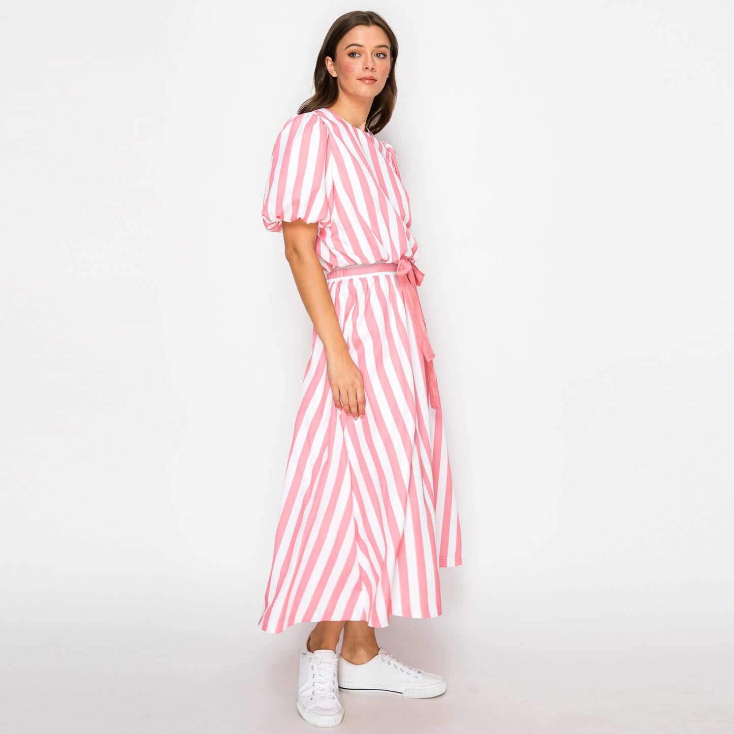 Pink Stripe Skirt Set