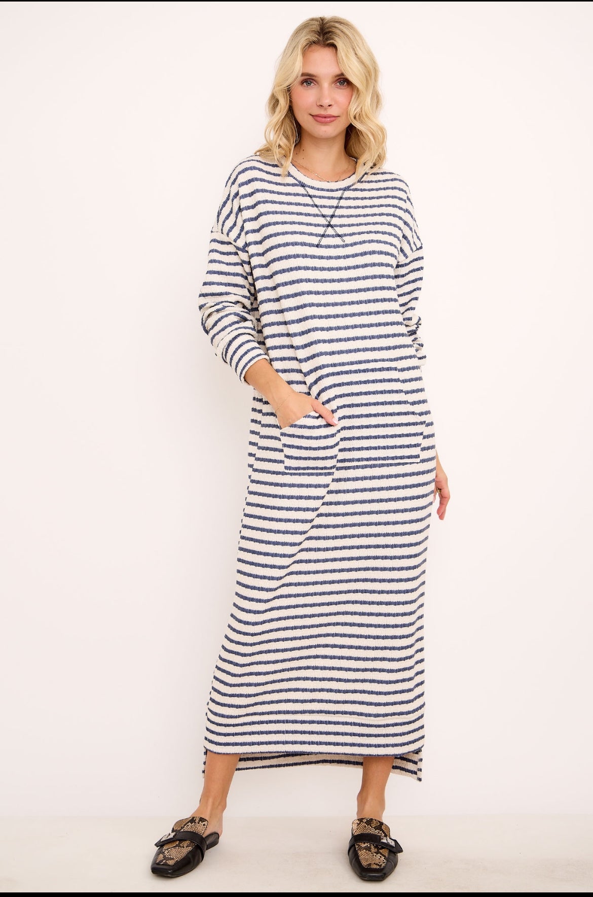 Striped Sweatshirt Dress