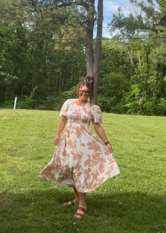 Printed Smocked Top Dress