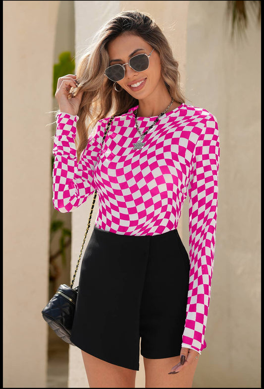 Checkered Mesh Top