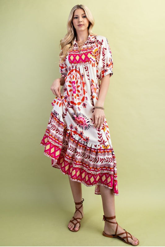 Mixed Print Maxi