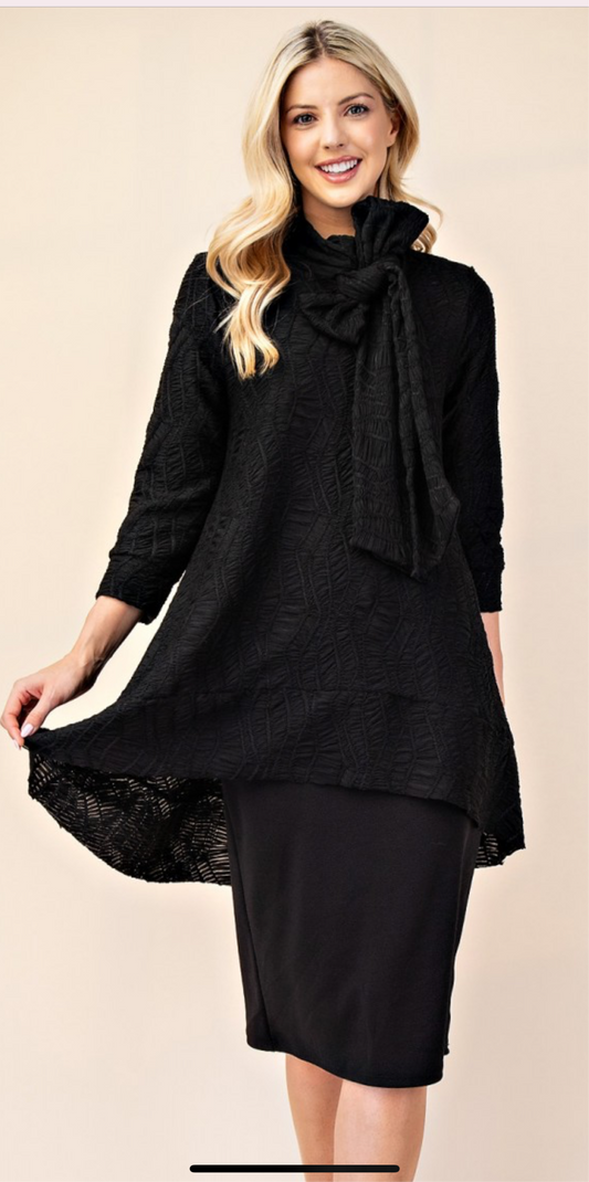 Textured Bow Tie Top