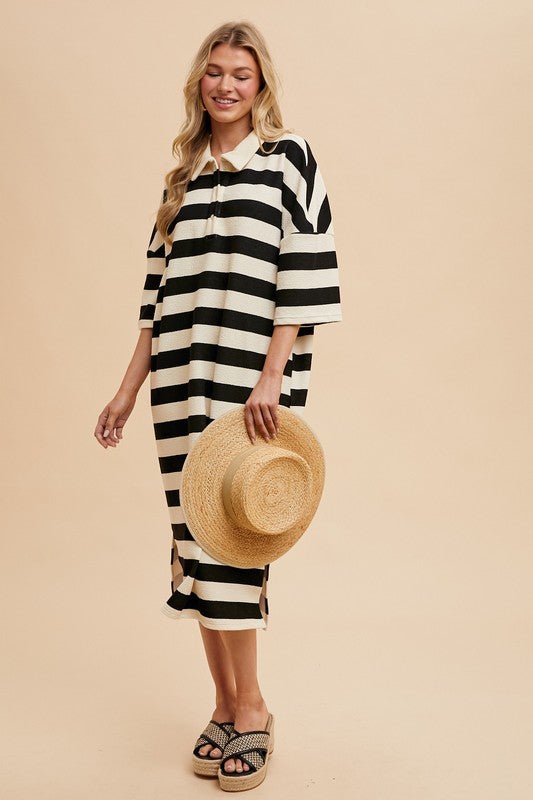 Textured Striped Maxi