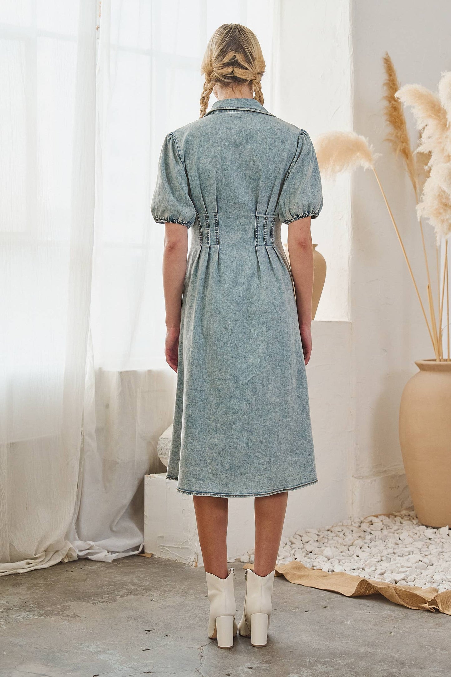 Denim Puff Sleeve Dress