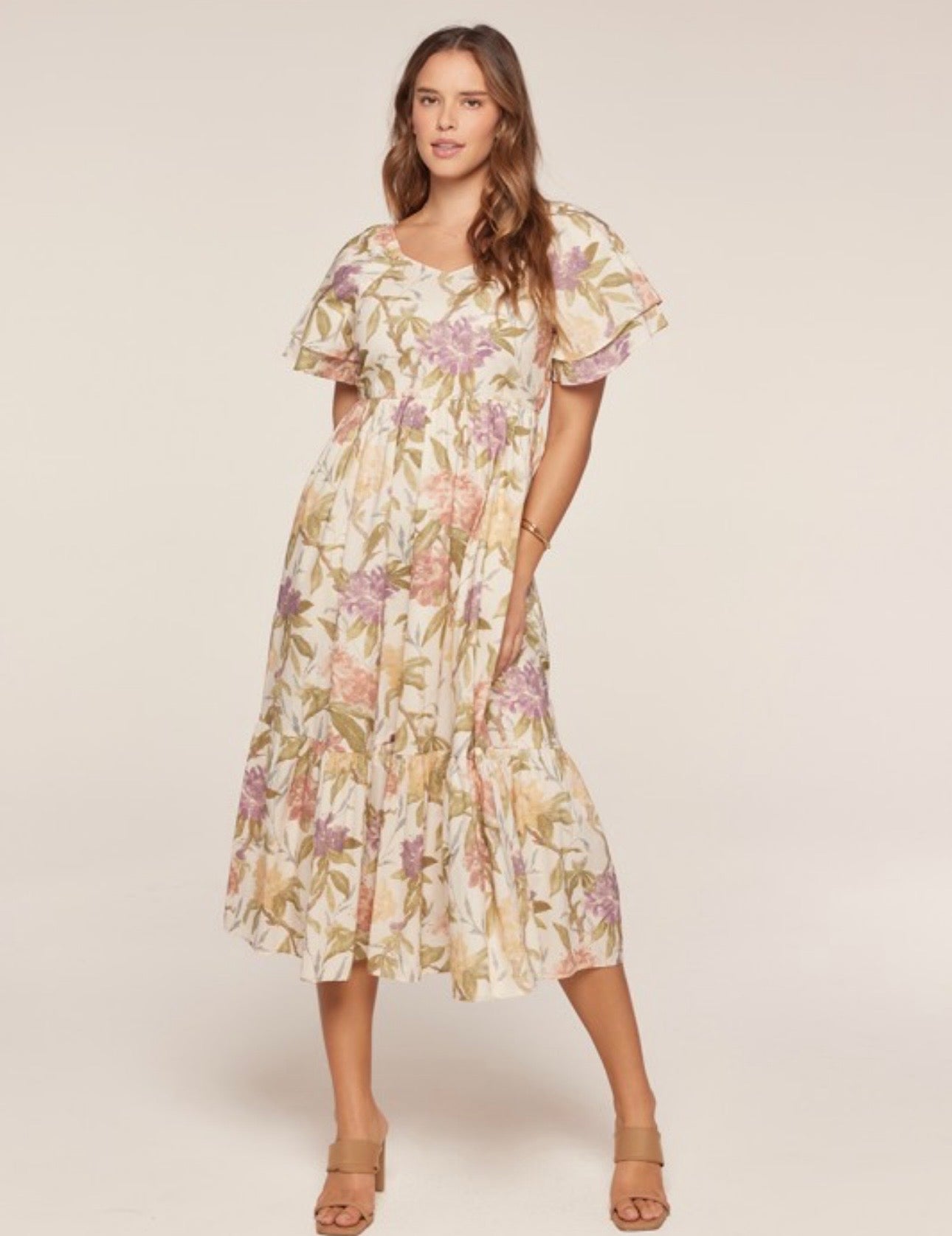 Ivory Floral Maxi Dress