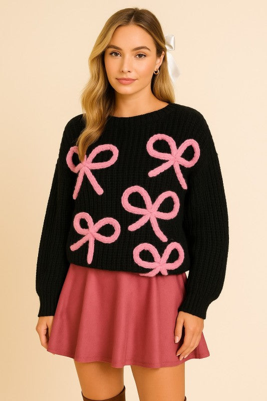 Bow Print Sweater