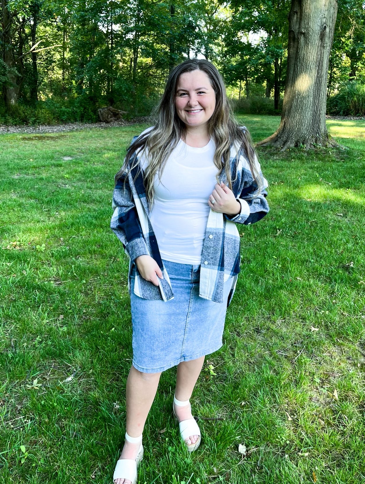 Blue Plaid Oversized Shacket