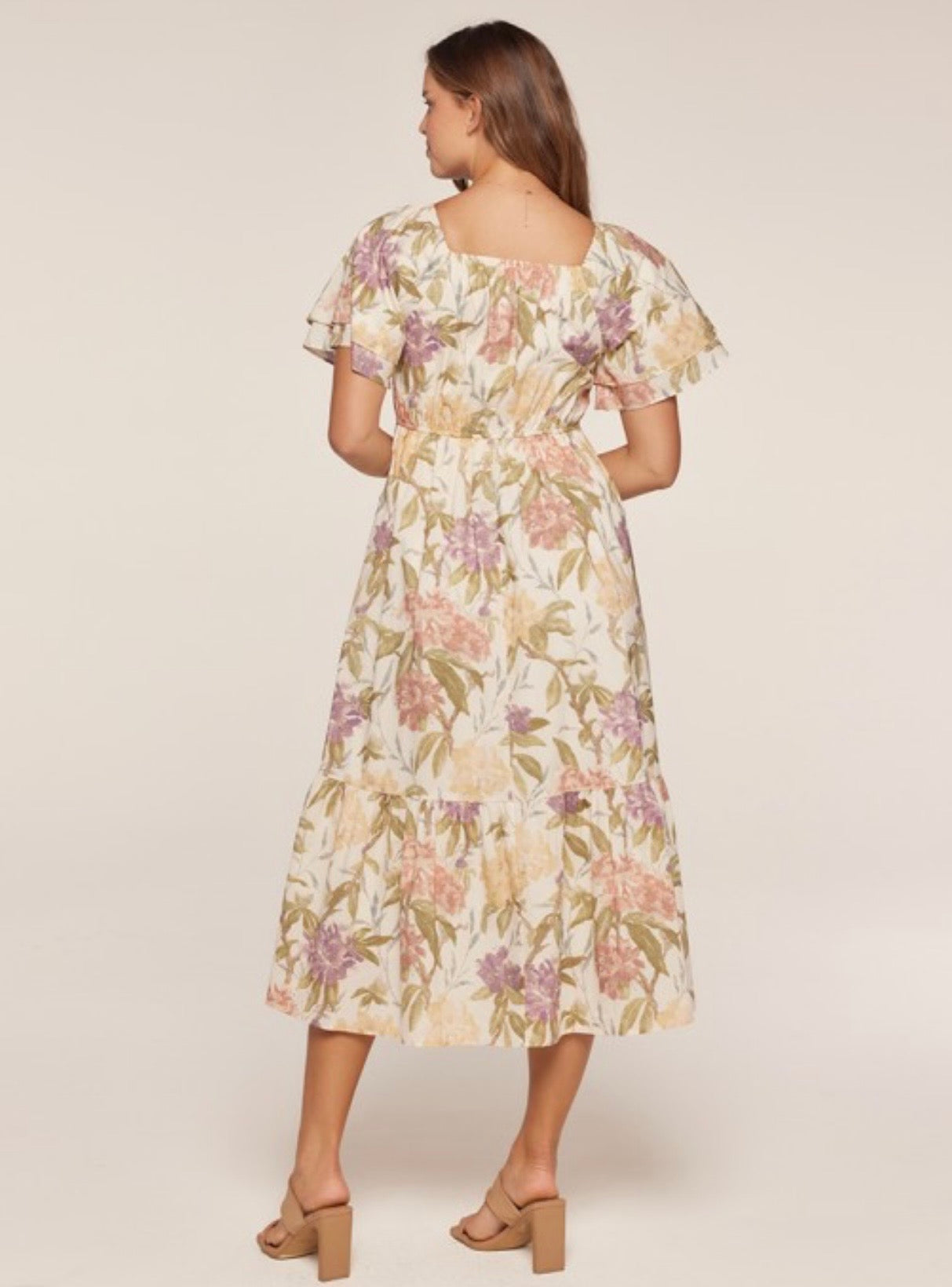 Ivory Floral Maxi Dress