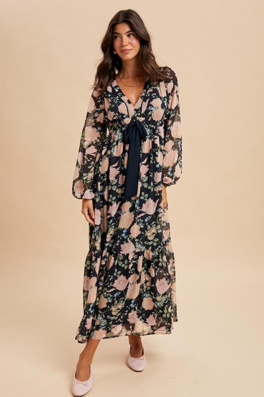 Floral Bow Tie Maxi