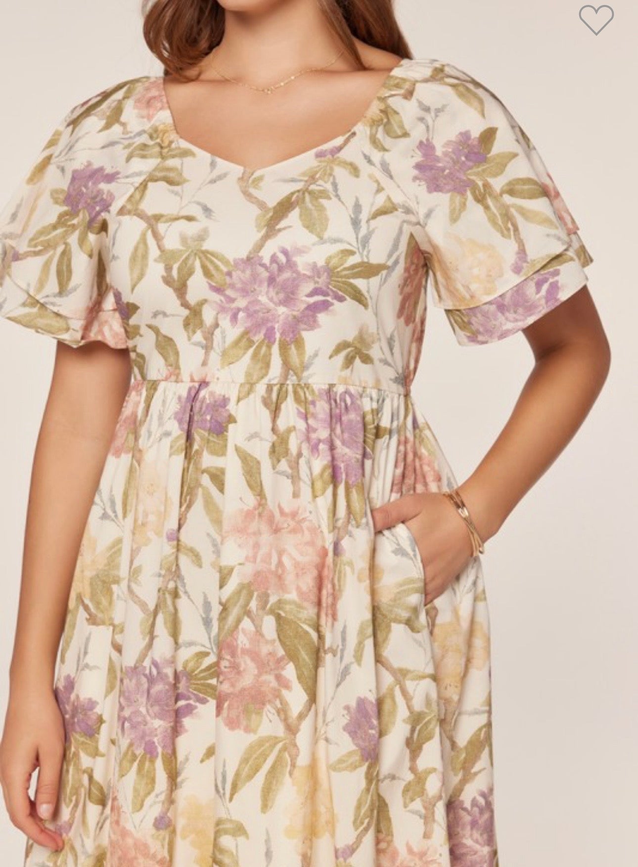 Ivory Floral Maxi Dress