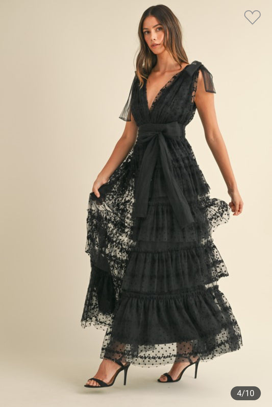 Polka Dot Lace Mesh Dress