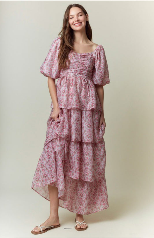 Chiffon Tiered Maxi Dress