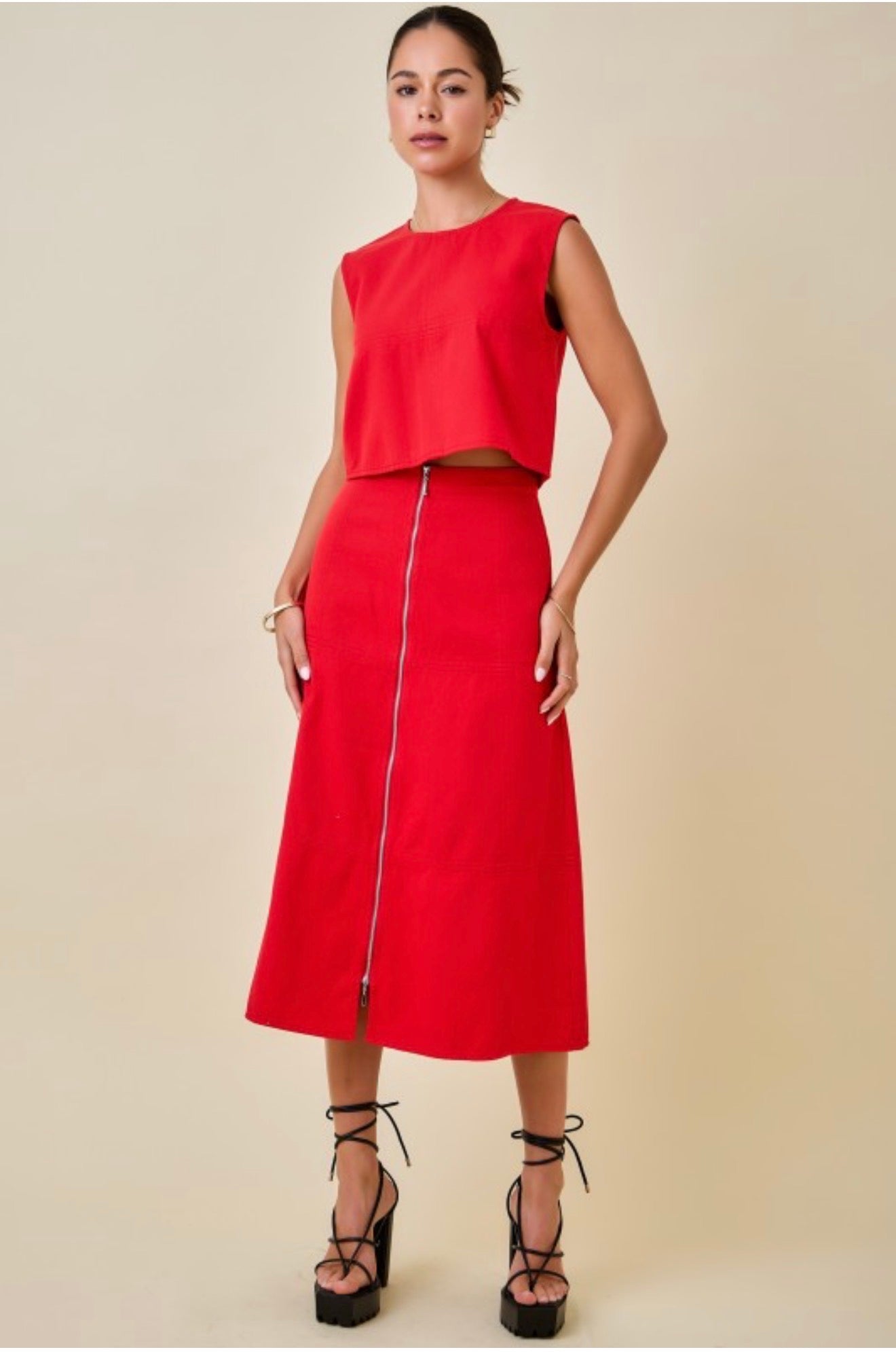 Red Denim Set