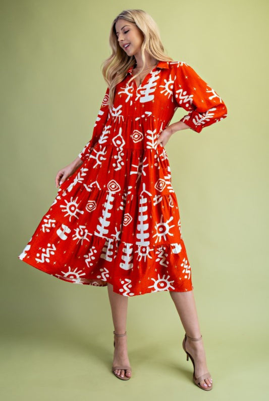 Abstract Print Dress