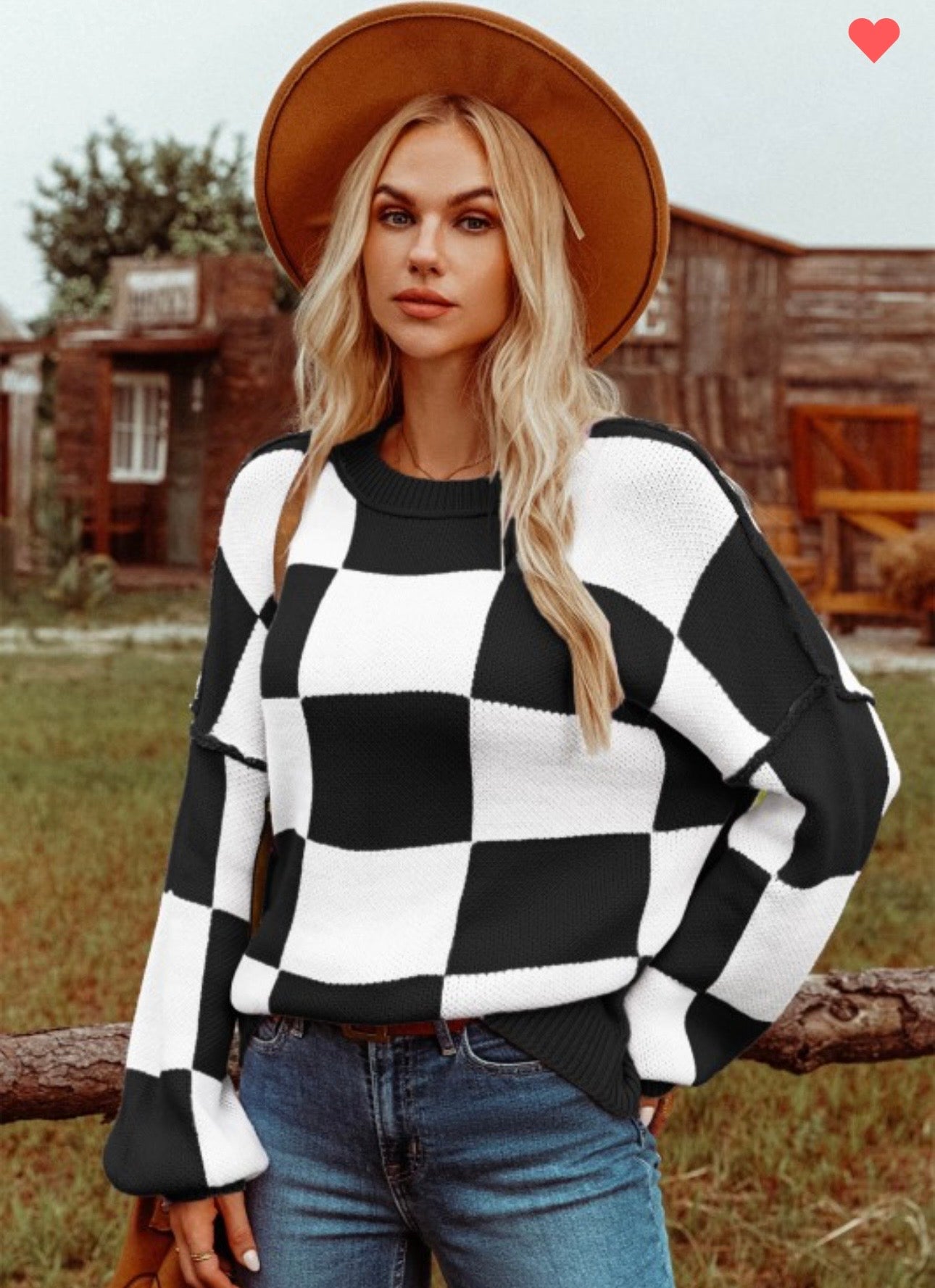 Black Checkered Sweater