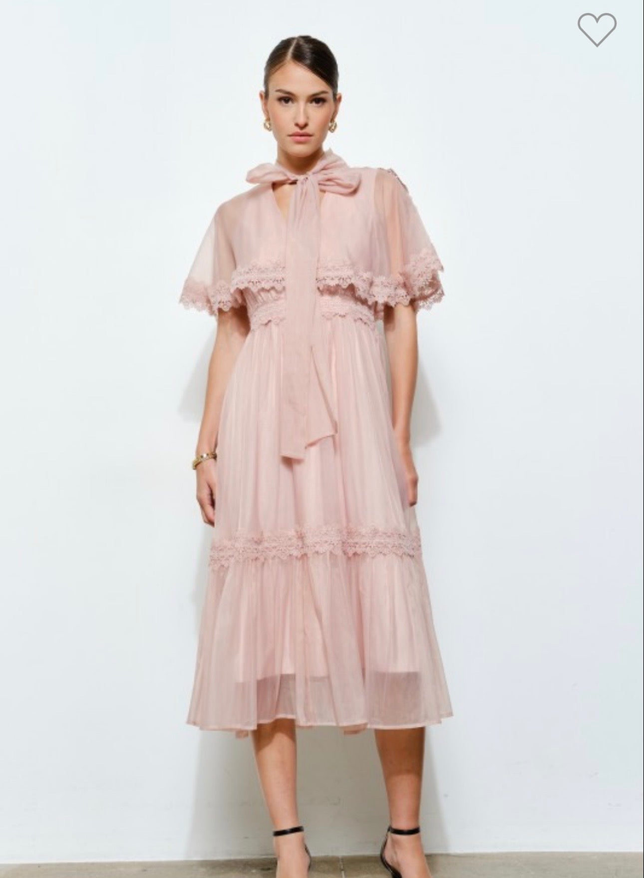 Blush Bow Ruffle Dress