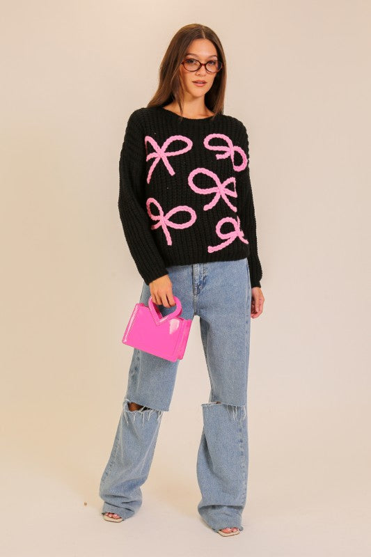 Bow Print Sweater