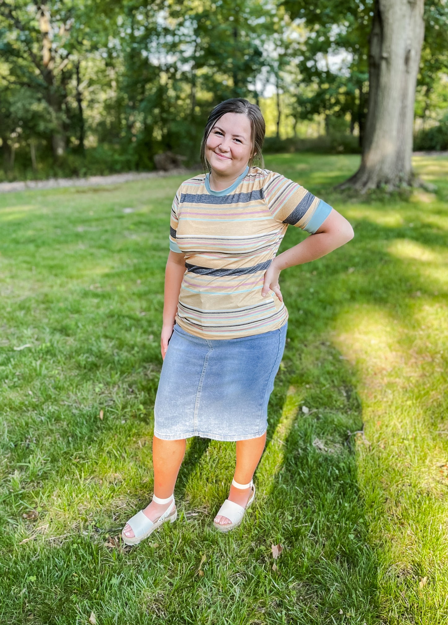 Striped Crew Neck Tee