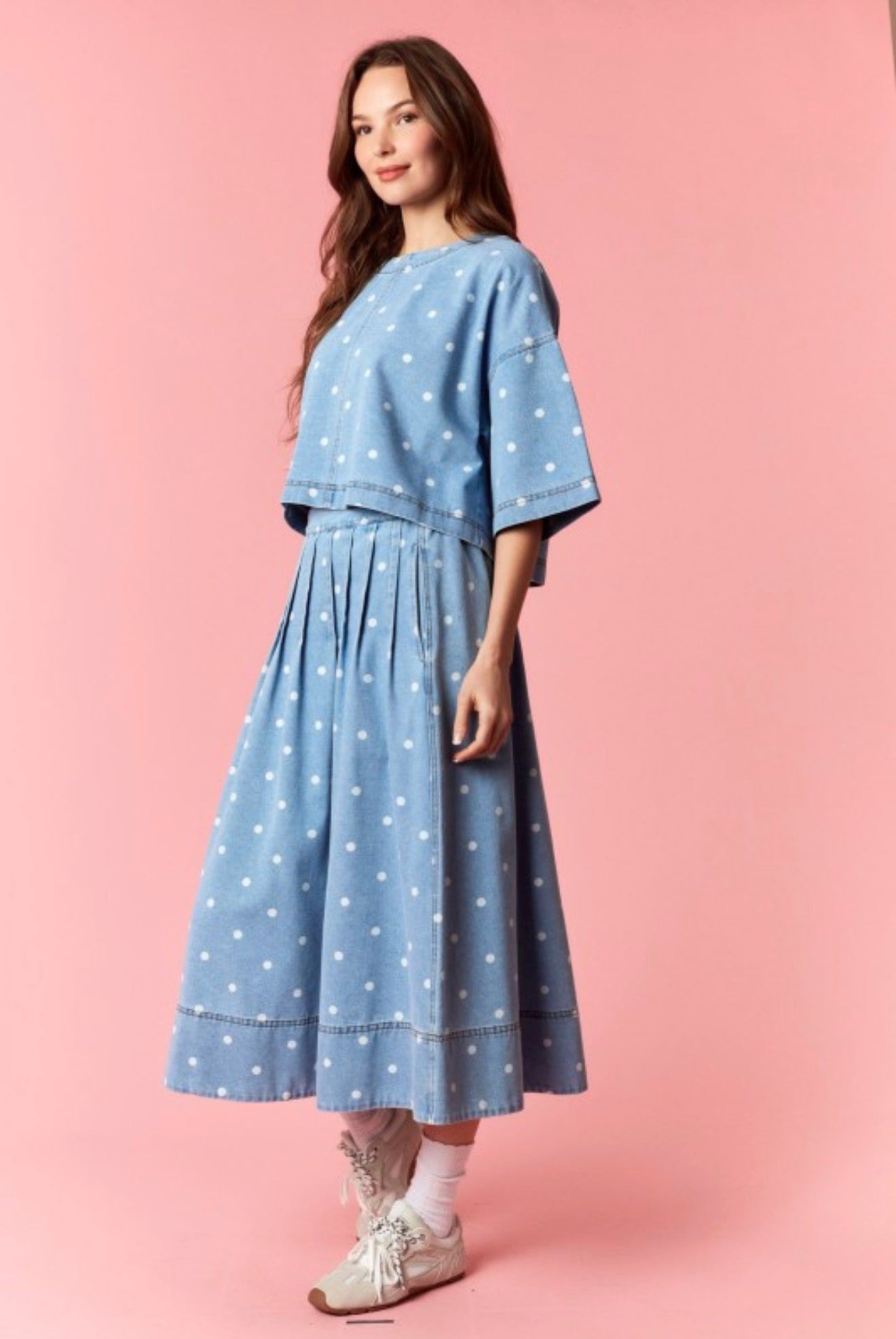 Polka Dot Denim Set