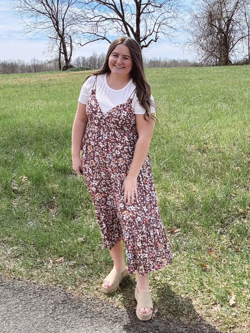 Brown Floral Dress