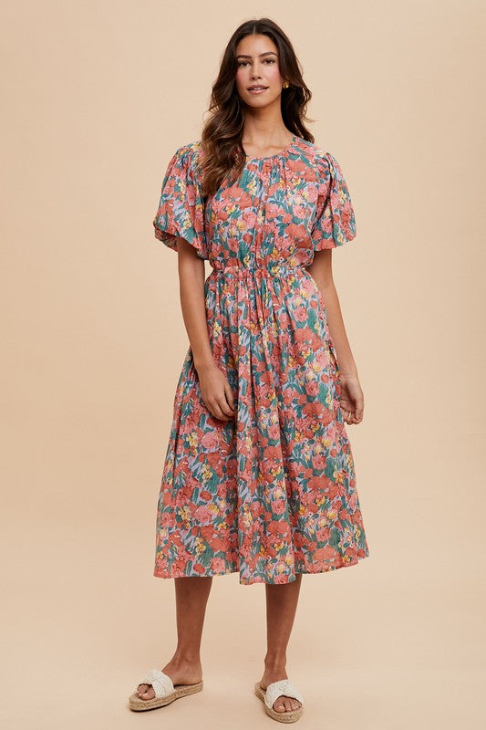 Floral Print Ruffle Dress