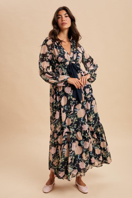 Floral Bow Tie Maxi
