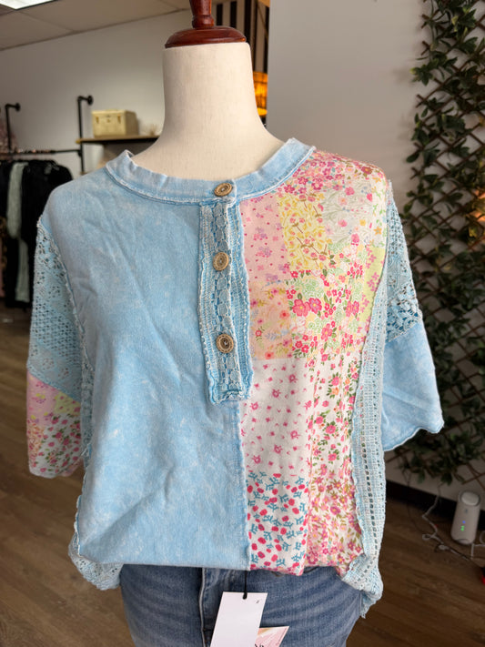 Blue Picnic Top