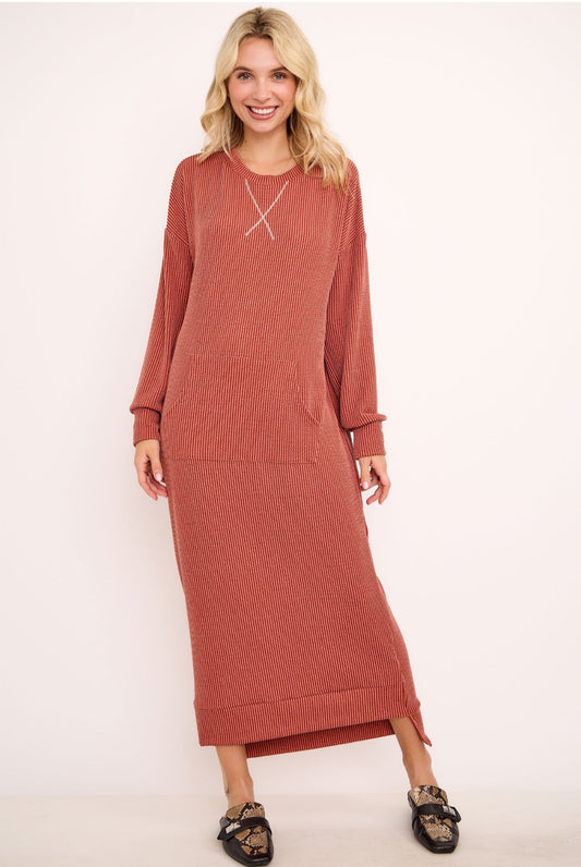 Plus Urban Rib Sweatshirt Dress
