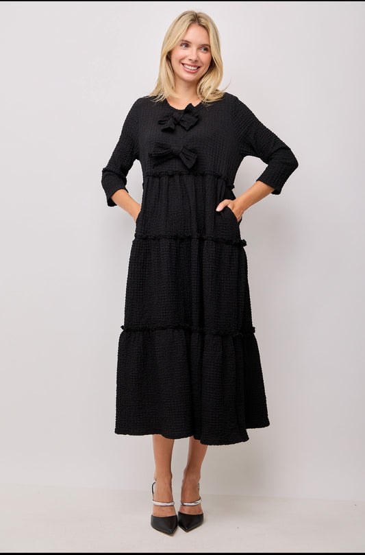 PLUS Bow Front Midi Dress