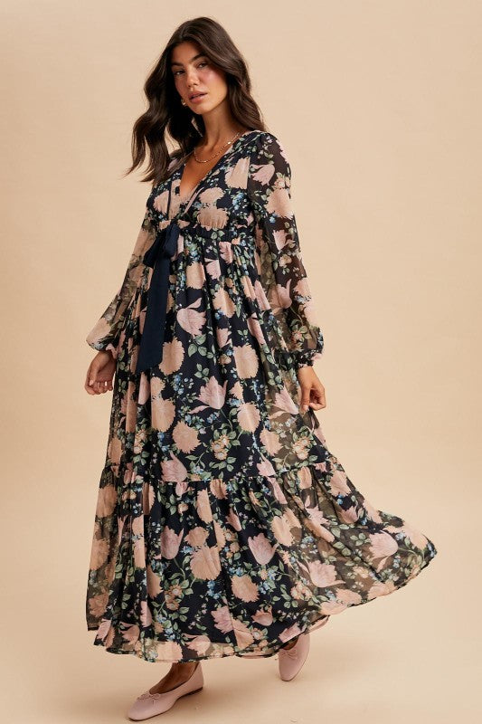 Floral Bow Tie Maxi