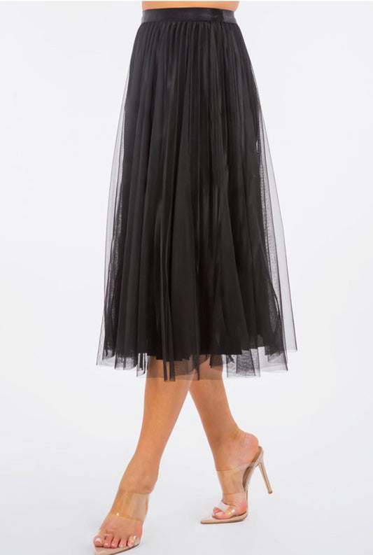 Reversible Tulle / Pleated Skirt