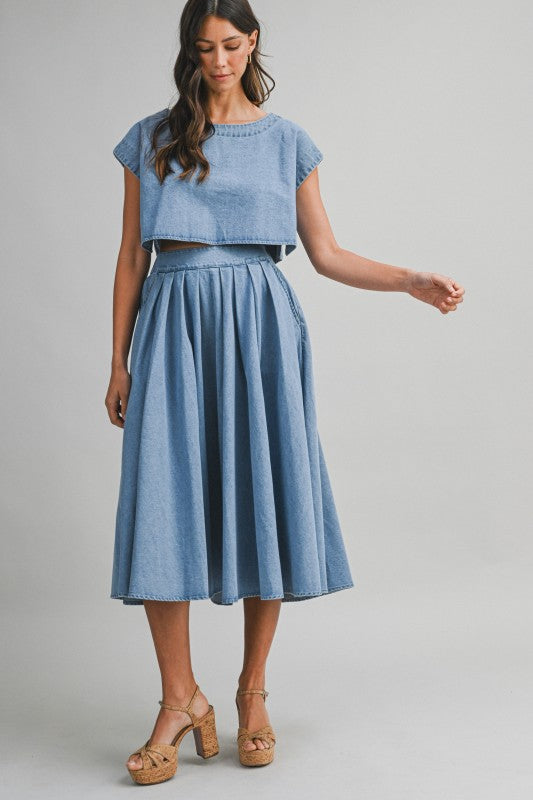 Denim Skirt Set