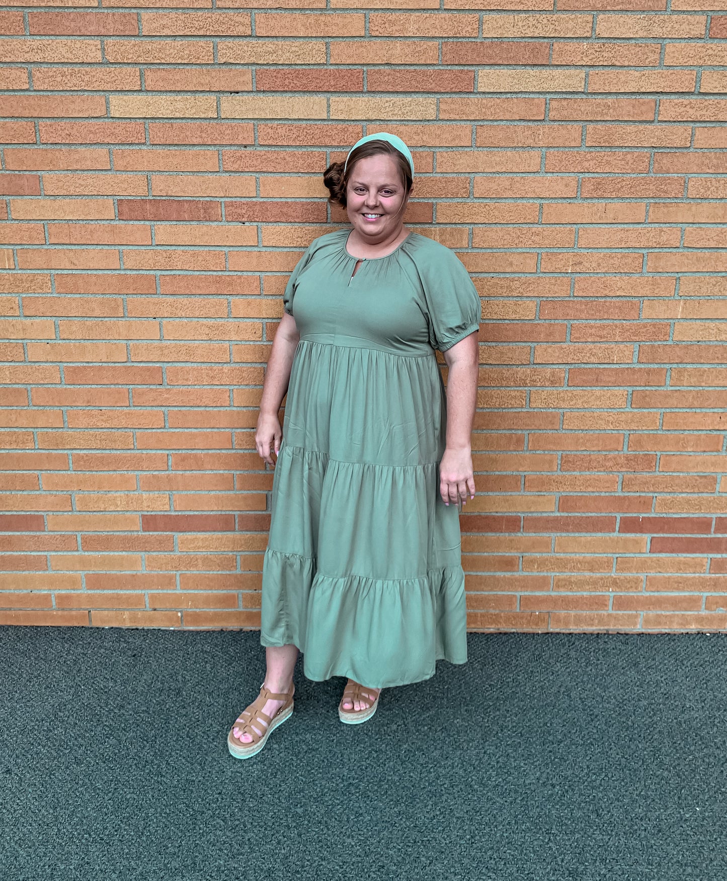 Sage Tiered Dress