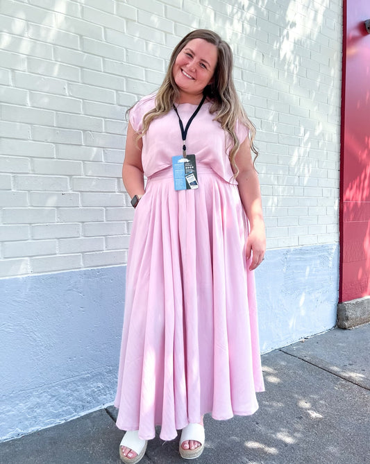 Crop Top and Midi Skirt Set