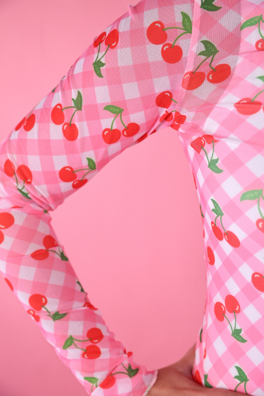 Cherry Picnic Mesh Top